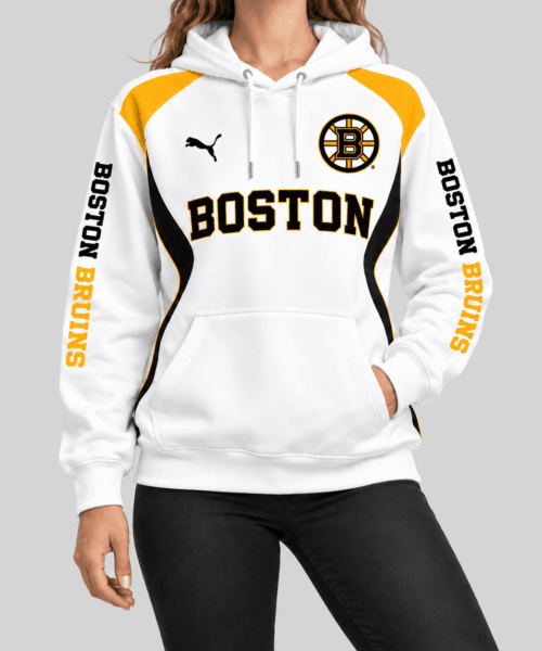 Boston Bruins NHL Contrast Panel Wordmark Hoodie