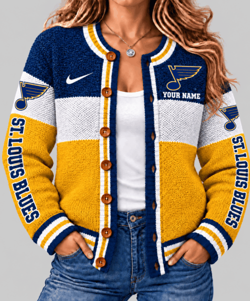St. Louis Blues NHL Fleece Color Block Cardigan