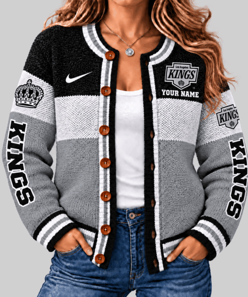 Los Angeles Kings NHL Fleece Color Block Cardigan