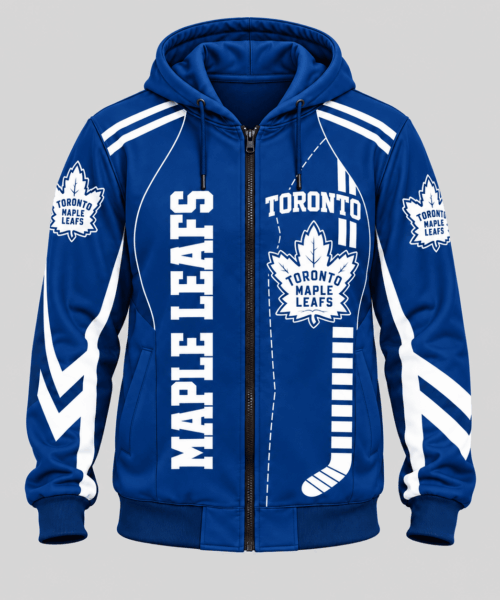 Toronto Maple Leafs NHL Football Lace Zip Hoodie