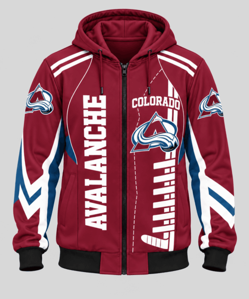 Colorado Avalanche NHL Football Lace Zip Hoodie