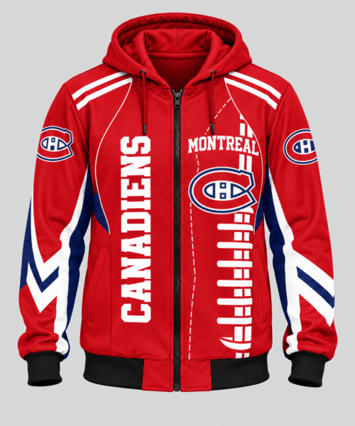 Montreal Canadiens NHL Football Lace Zip Hoodie