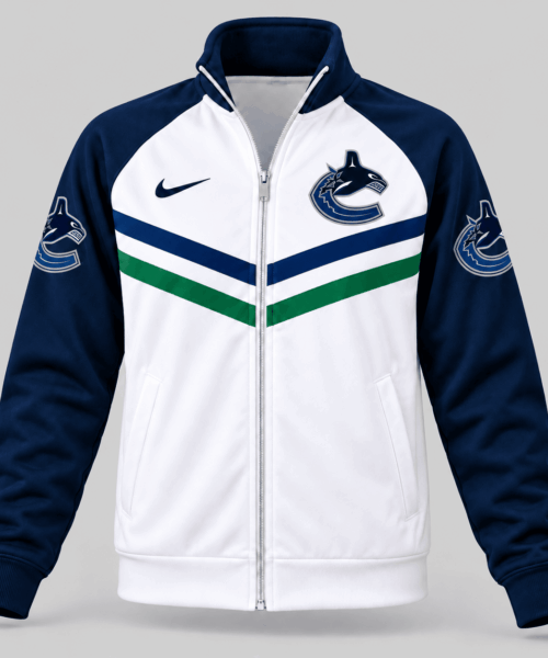 Vancouver Canucks NHL Chevron Stripe Track Jacket