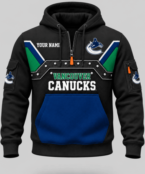 Vancouver Canucks NHL Utility Panel Half Zip Hoodie