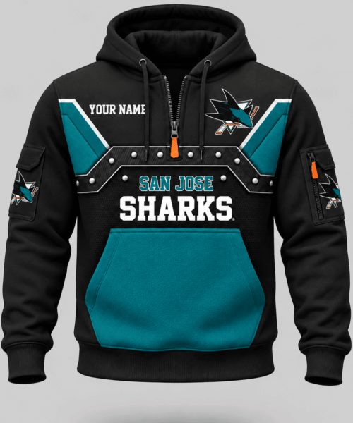 San Jose Sharks NHL Utility Panel Half Zip Hoodie