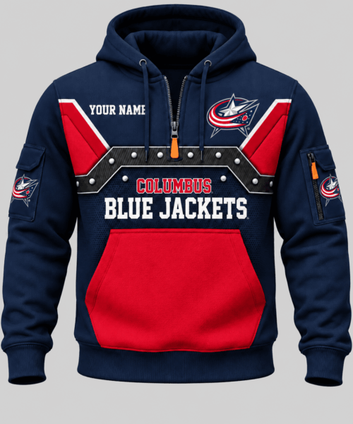 Columbus Blue Jackets NHL Utility Panel Half Zip Hoodie