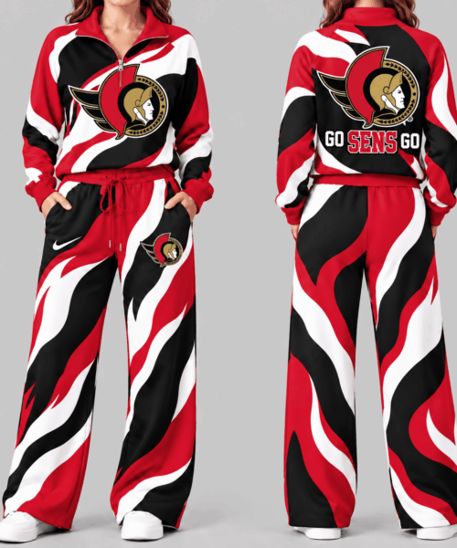 Ottawa Senators NHL Wave Pattern Mascot Quarter Zip Set