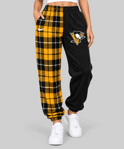Pittsburgh Penguins NHL Plaid Split Jogger Pants
