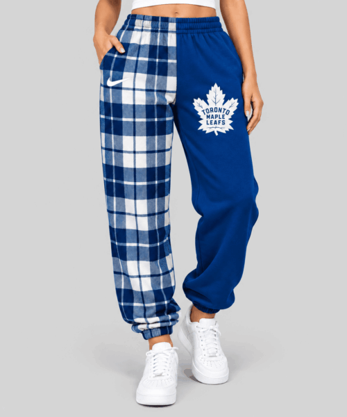 Toronto Maple Leafs NHL Plaid Split Jogger Pants