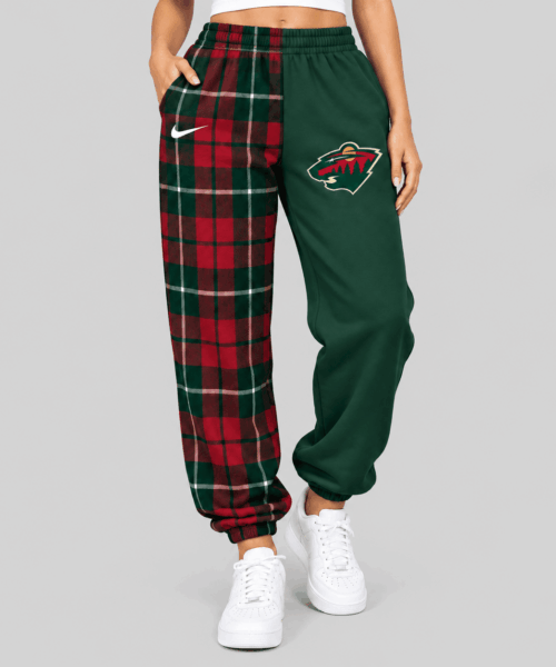 Minnesota Wild NHL Plaid Split Jogger Pants