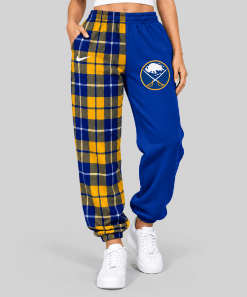 Buffalo Sabres NHL Plaid Split Jogger Pants