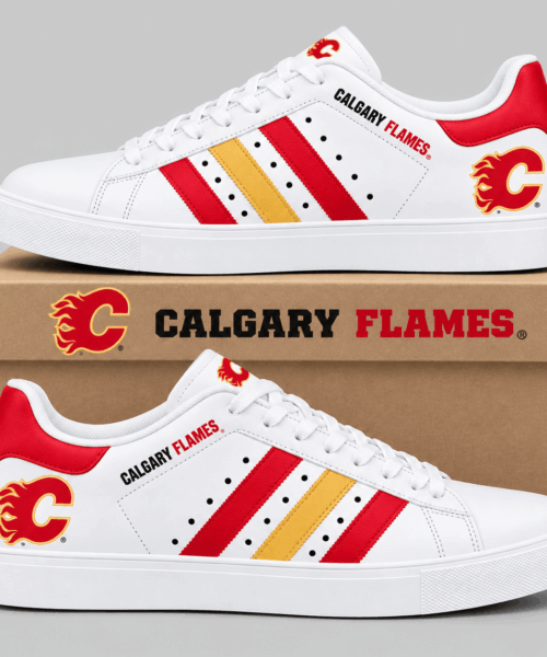 Calgary Flames NHL Stripe Low Top Sneakers