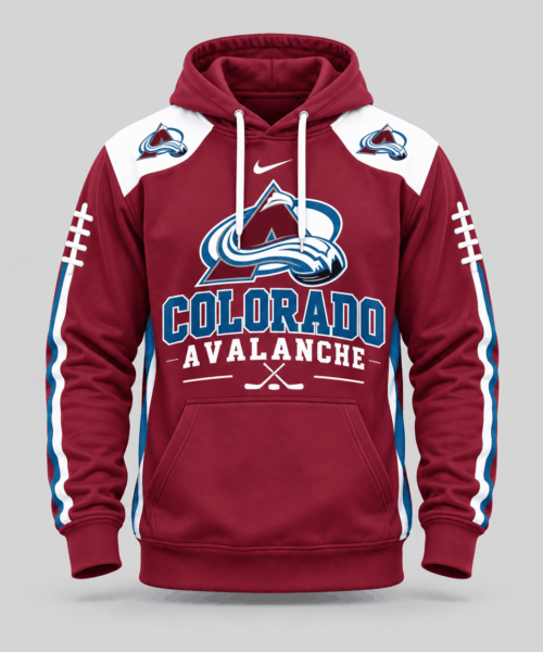 Colorado Avalanche NHL Football Laces Sleeve Hoodie