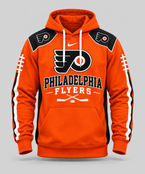 Philadelphia Flyers NHL Football Laces Sleeve Hoodie