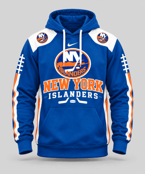 New York Islanders NHL Football Laces Sleeve Hoodie