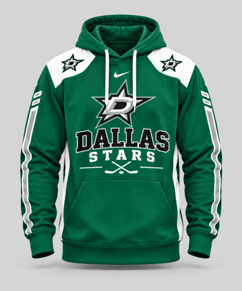 Dallas Stars NHL Football Laces Sleeve Hoodie