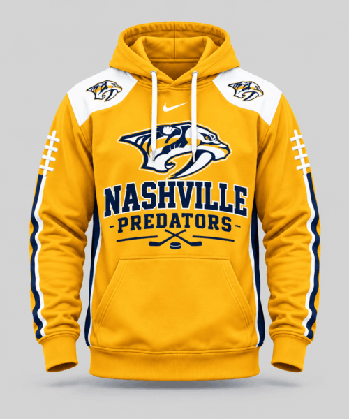 Nashville Predators NHL Football Laces Sleeve Hoodie