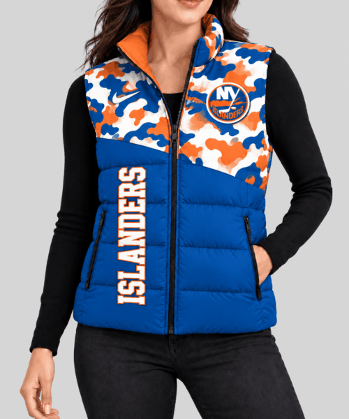 New York Islanders NHL Camo Panel Puffer Vest