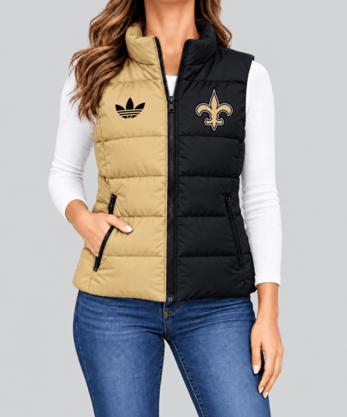 New Orleans Saints NFL Split Color Puffer Vest