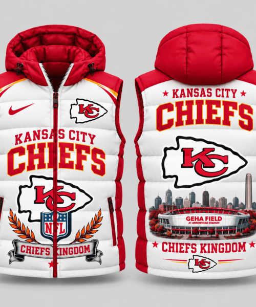 Kansas City Chiefs NFL Winged Crest Hooded Puffer Vest