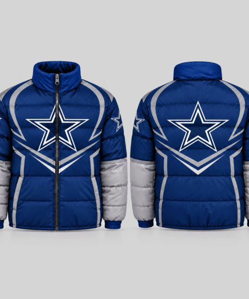Dallas Cowboys NFL Chevron Panel Puffer Jacket