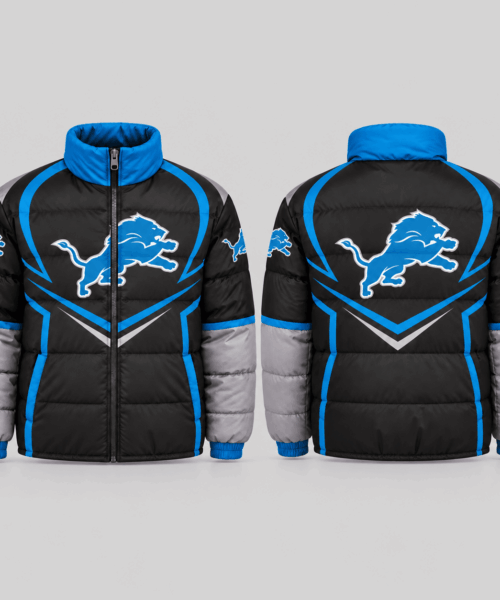 Detroit Lions NFL Chevron Panel Puffer Jacket