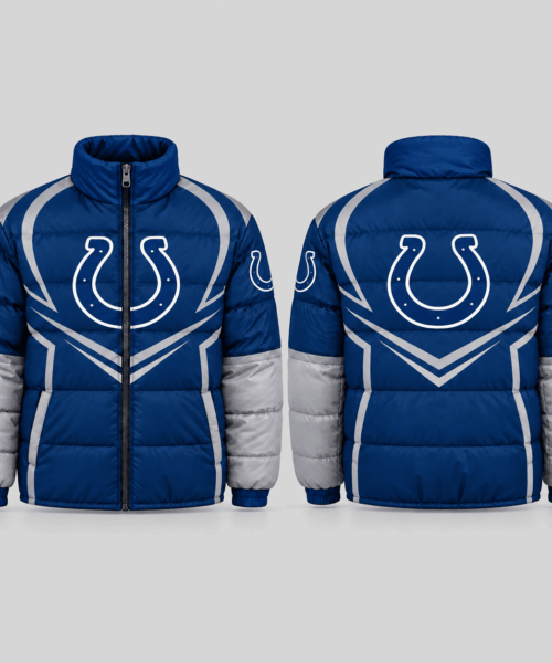 Indianapolis Colts NFL Chevron Panel Puffer Jacket