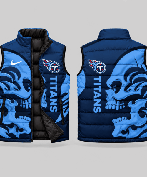 Tennessee Titans NFL Skull Logo Puffer Vest