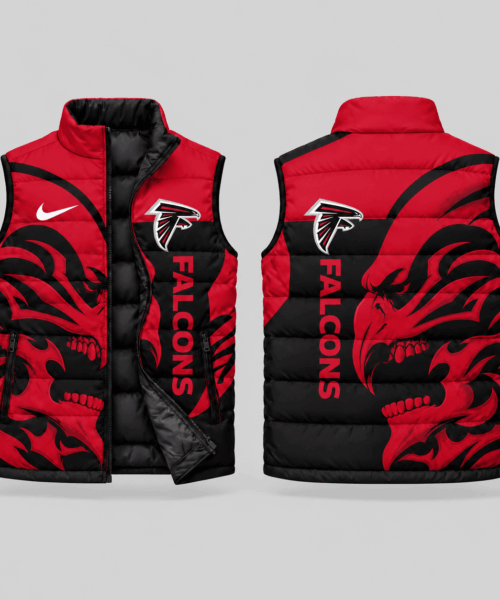 Atlanta Falcons NFL Skull Logo Puffer Vest