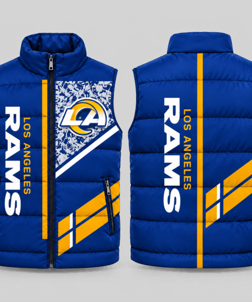 Los Angeles Rams NFL Diagonal Stripe Wordmark Puffer Vest