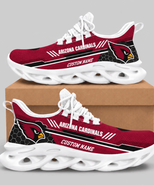 Arizona Cardinals NFL Custom Name Wave Sole Sneakers