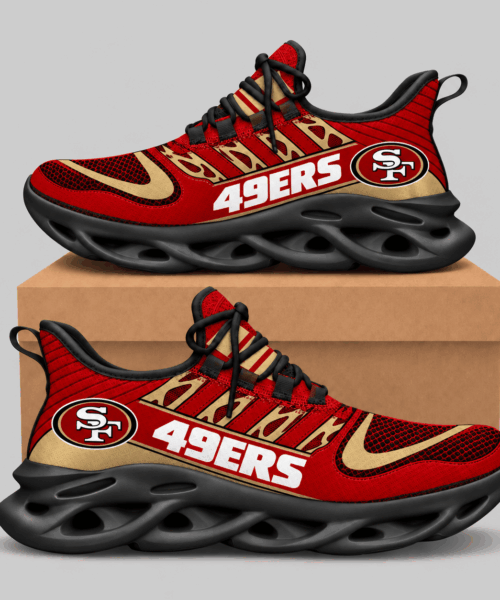 San Francisco 49ers NFL Swoosh Wordmark Wave Sole Sneakers