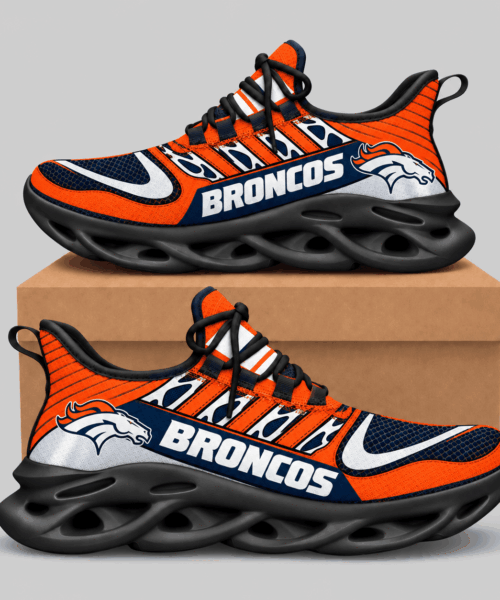 Denver Broncos NFL Swoosh Wordmark Wave Sole Sneakers