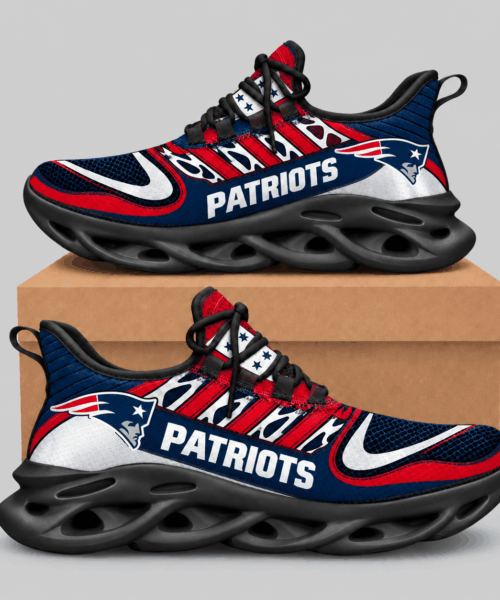 New England Patriots NFL Swoosh Wordmark Wave Sole Sneakers