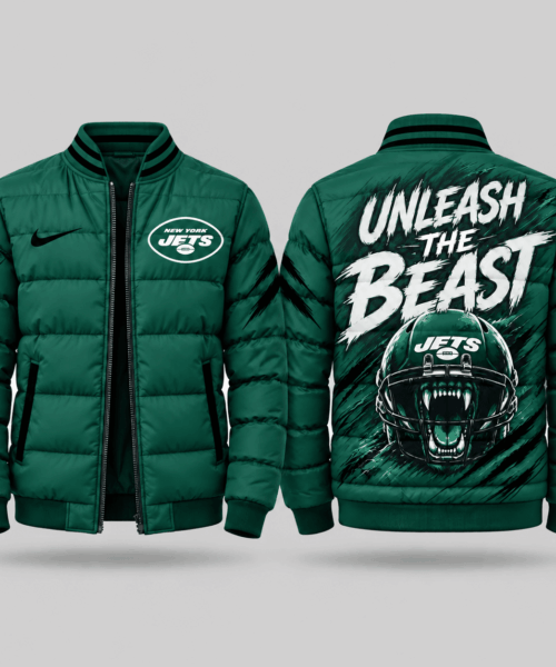 New York Jets NFL Roaring Mascot Puffer Bomber Jacket
