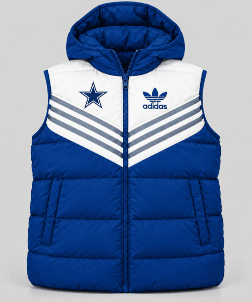 Dallas Cowboys NFL Chevron Stripe Hooded Puffer Vest