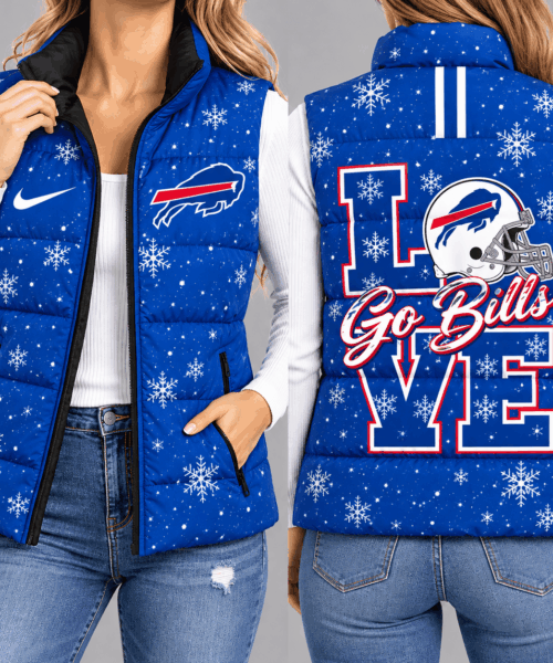 Buffalo Bills NFL Snowflake Love Puffer Vest