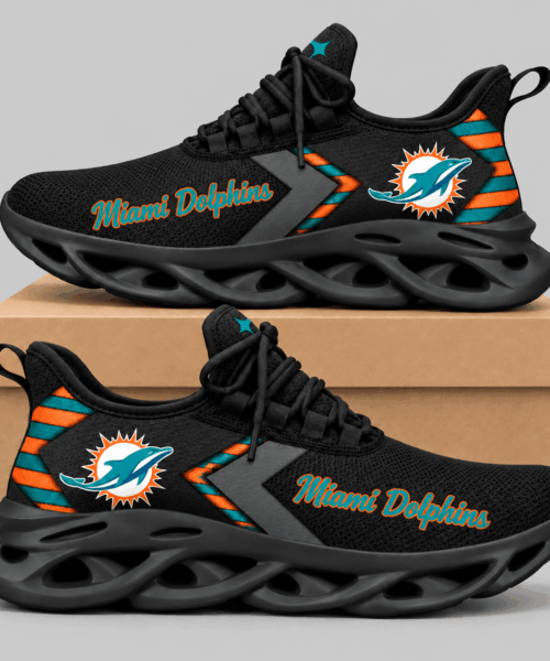 Miami Dolphins NFL Script Wordmark Wave Sole Sneakers