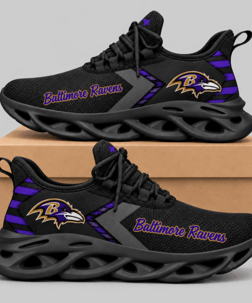Baltimore Ravens NFL Script Wordmark Wave Sole Sneakers
