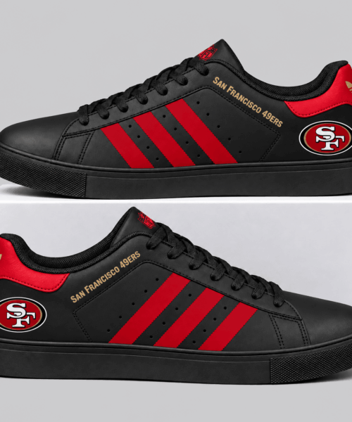 San Francisco 49ers NFL Triple Stripe Low Top Sneakers