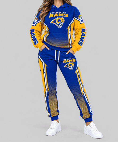 Los Angeles Rams NFL Gradient Sleeve Hoodie Jogger Set
