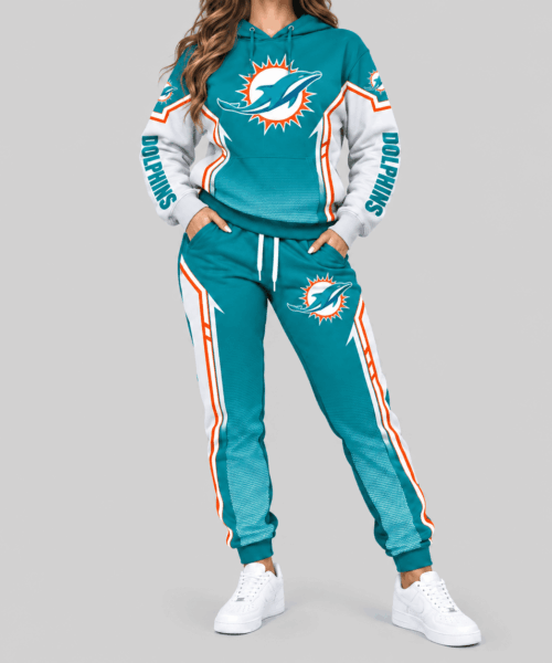 Miami Dolphins NFL Gradient Sleeve Hoodie Jogger Set