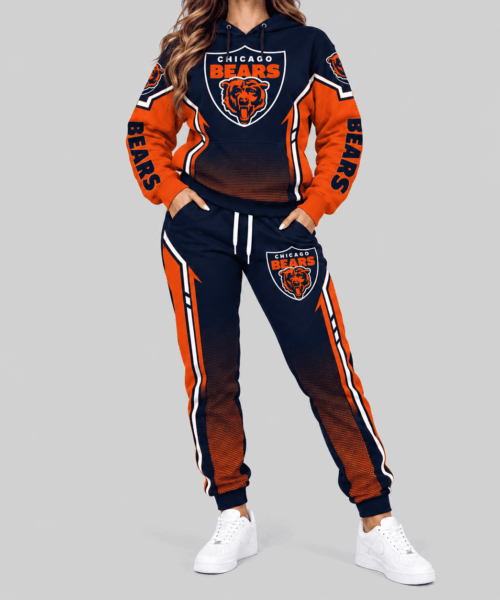 Chicago Bears NFL Gradient Sleeve Hoodie Jogger Set