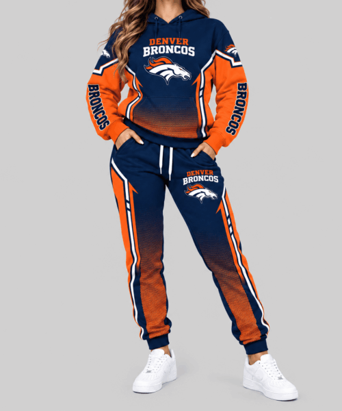 Denver Broncos NFL Gradient Sleeve Hoodie Jogger Set
