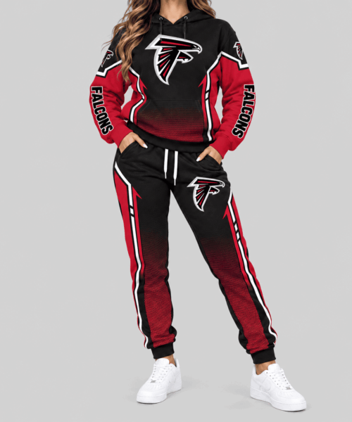 Atlanta Falcons NFL Gradient Sleeve Hoodie Jogger Set