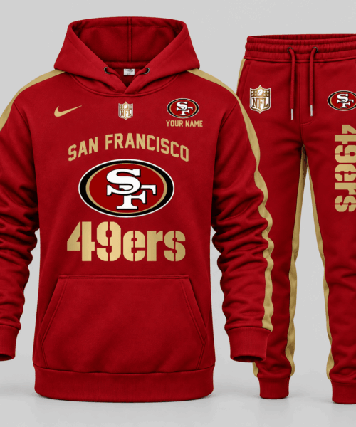 San Francisco 49ers NFL Gold Emblem Hoodie Jogger Set