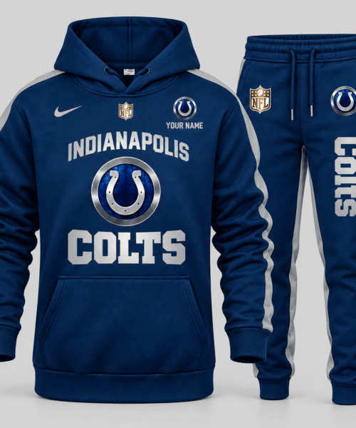 Indianapolis Colts NFL Gold Emblem Hoodie Jogger Set