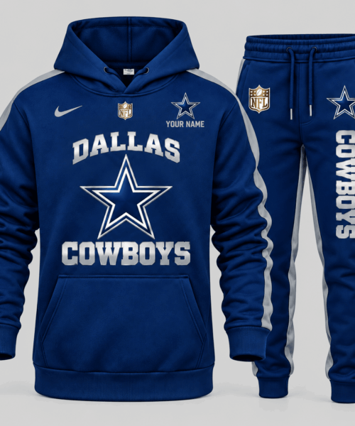 Dallas Cowboys NFL Gold Emblem Hoodie Jogger Set