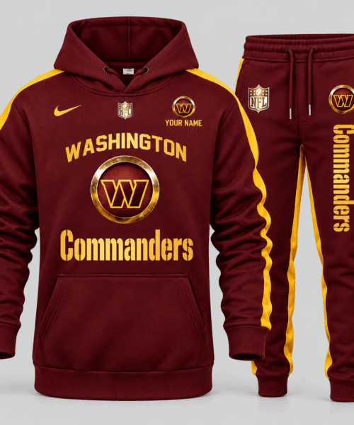 Washington Commanders NFL Gold Emblem Hoodie Jogger Set