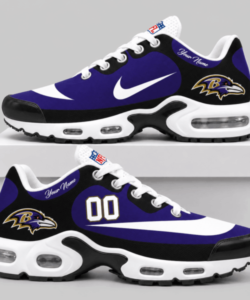 Baltimore Ravens NFL Custom Name Number Air Cushion Sneakers